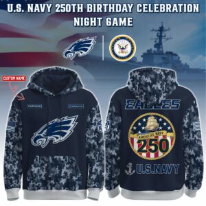 Philadelphia Eagles x 250th Birthday US Navy Personalized Custom Unisex Hoodie