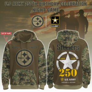 Pittsburgh Steelers x 250th Birthday US Army Personalized Custom Unisex Hoodie