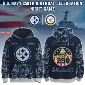 Pittsburgh Steelers x 250th Birthday US Navy Personalized Custom Unisex Hoodie