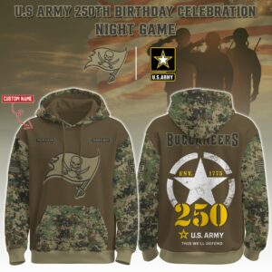Tampa Bay Buccaneers x 250th Birthday US Army Personalized Custom Unisex Hoodie