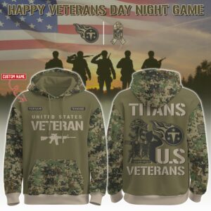 Tennessee Titans x US Veterans Salute Personalized Custom Unisex Hoodie