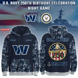 Washington Commanders x 250th Birthday US Navy Personalized Custom Unisex Hoodie