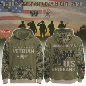 Washington Commanders x US Veterans Salute Personalized Custom Unisex Hoodie