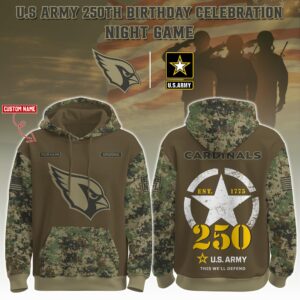 Arizona Cardinals x 250th Birthday US Army Personalized Custom Unisex Hoodie