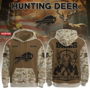Buffalo Bills x Deer Hunter Personalized Custom Unisex Hoodie