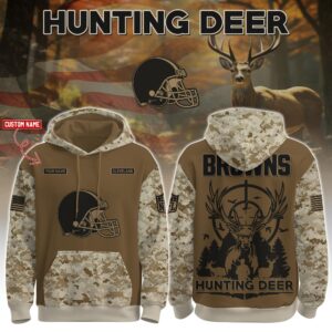Cleveland Browns x Deer Hunter Personalized Custom Unisex Hoodie