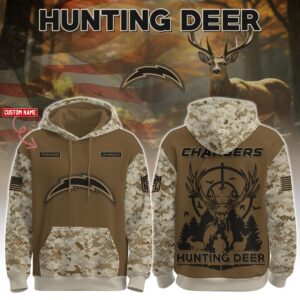 Los Angeles Chargers x Deer Hunter Personalized Custom Unisex Hoodie