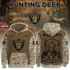 Las Vegas Raiders x Deer Hunter Personalized Custom Unisex Hoodie