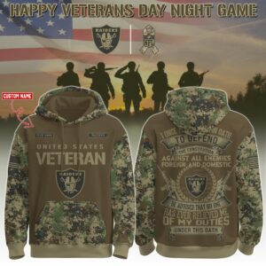 Las Vegas Raiders x US Veterans Salute Vers 2 Personalized Custom Unisex Hoodie