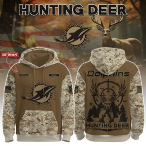 Miami Dolphins x Deer Hunter Personalized Custom Unisex Hoodie