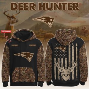 New England Patriots x Deer Hunter Ver 2 Personalized Custom Unisex Hoodie