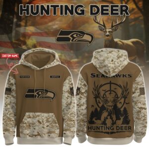 Seattle Seahawks x Deer Hunter Personalized Custom Unisex Hoodie