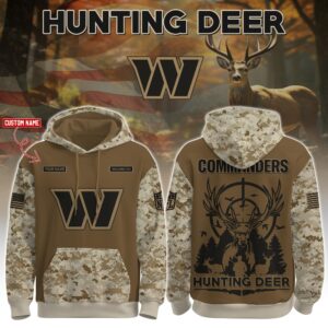 Washington Commanders x Deer Hunter Personalized Custom Unisex Hoodie