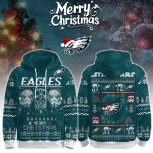 Philadelphia Eagles x The Force Star Wars Merry Christmas Unisex Hoodie
