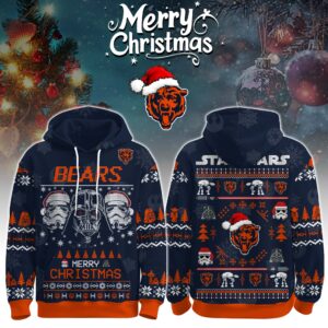 Chicago Bears x The Force Star Wars Merry Christmas Unisex Hoodie